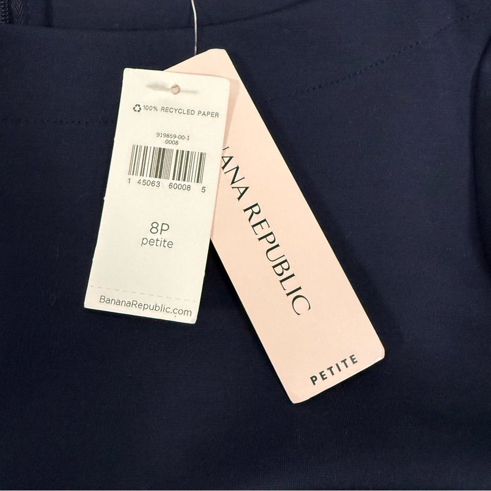 Flutter Sleeve Banana Republic Navy Blue Petite Shift Dress 8P - Picture 9 of 11